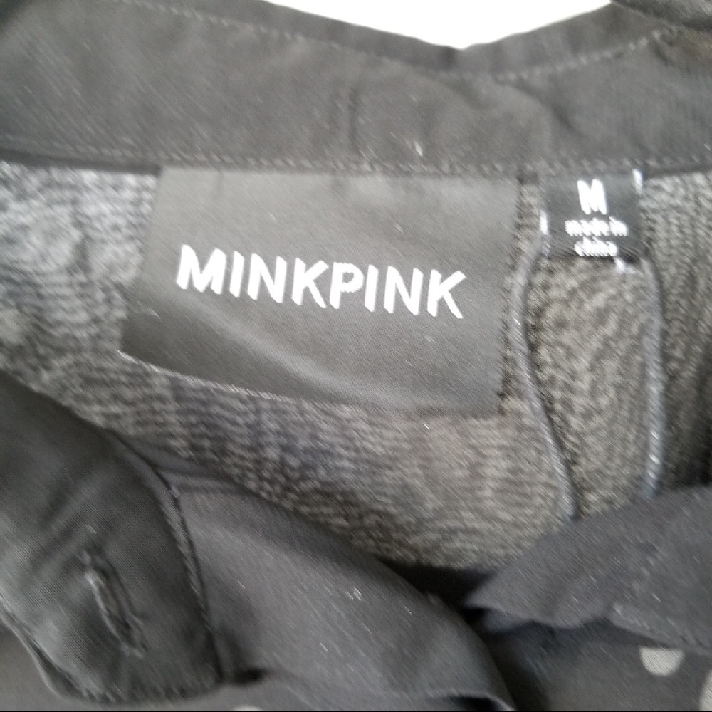 MINKPINK | sheer | polka dot | black and white | M - Picture 6 of 7
